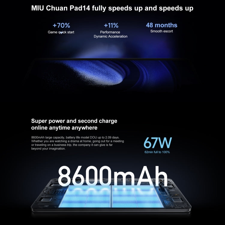 Xiaomi Pad 6 Pro, 11.0 inch, 8GB+256GB, MIUI 14 Qualcomm Snapdragon 8+ 4nm Octa Core up to 3.2GHz, 20MP HD Front Camera, 8600mAh Battery (Blue) - Other by Xiaomi | Online Shopping UK | buy2fix