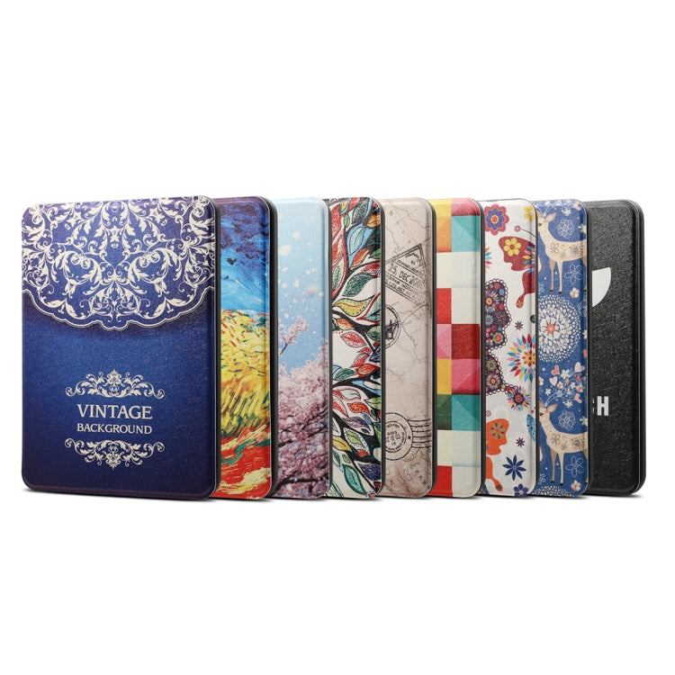 Van Gogh Oil Painting Pattern Horizontal Flip PU + TPU Leather Protective Case for Amazon Kindle Paperwhite 4 (2018), with Sleep & Wake-up Function - Mobile Accessories by buy2fix | Online Shopping UK | buy2fix