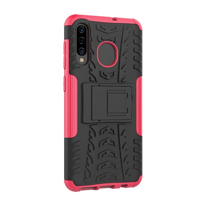 Tire Texture TPU+PC Shockproof Phone Case for Galaxy A50 / A20 / A30, with Holder (Red) - Galaxy Phone Cases by buy2fix | Online Shopping UK | buy2fix