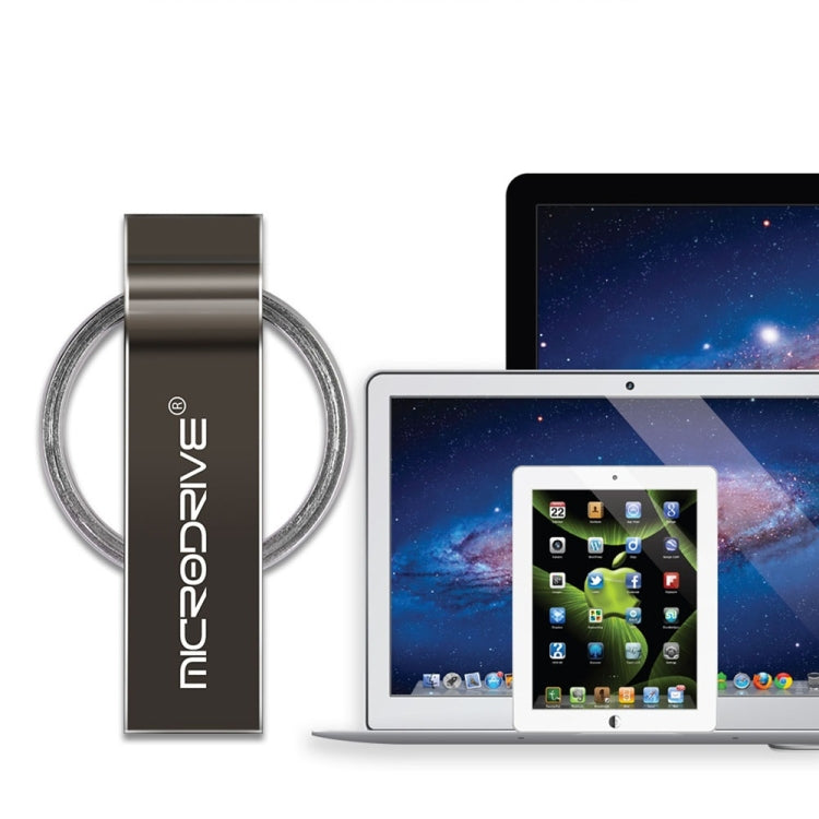 MicroDrive 8GB USB 2.0 Metal Keychain U Disk (Grey) - Computer & Networking by MicroDrive | Online Shopping UK | buy2fix